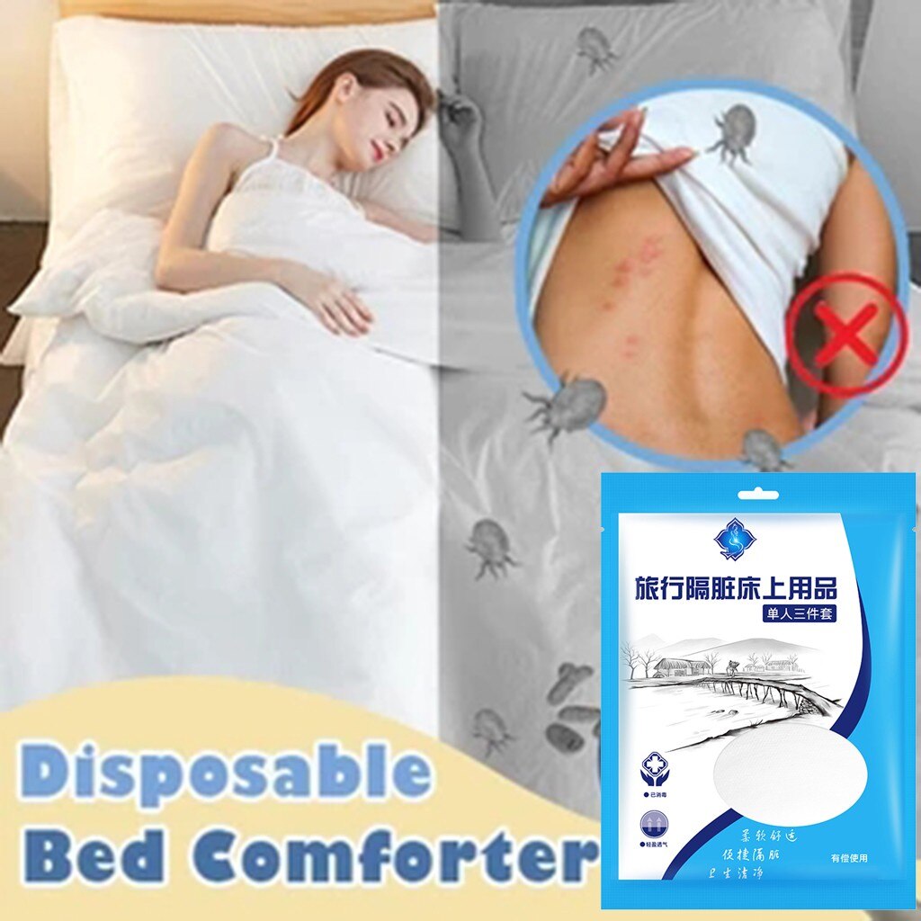 Disposable Bedding Set 4 PC Business Trip Bed Non-woven fabric Bed Set Travel Hotel Sleeping Duvet Cover Sheets Pillowcase