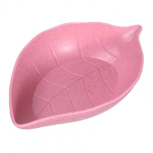 4Pcs Dompelen Schotel Dip Bowls Mini Lichtgewicht Kleine Tarwe Stro Dompelen Gerechten Voor Huishoudelijke Dompelen Schotel Jus Boten: Roze