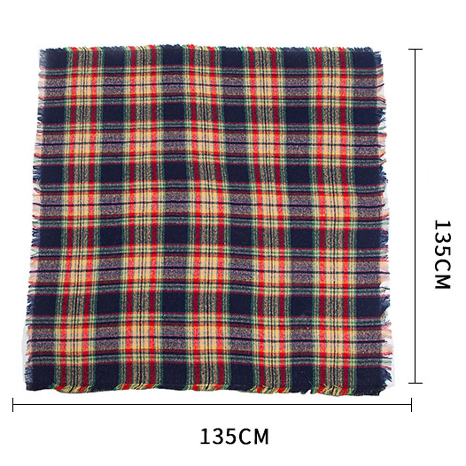 Womens Warm Long Shawl Wraps Large Scarves Knit Cashmere Tassel Plaid Scarf winter hijab scarf