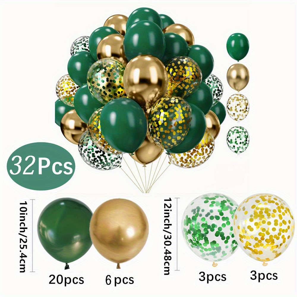 44 st ljusgröna ballonger i blandade färger, lämpliga för födelsedagar, bröllop, fester, examensceremonier och dekorationer till st. patrick's day.