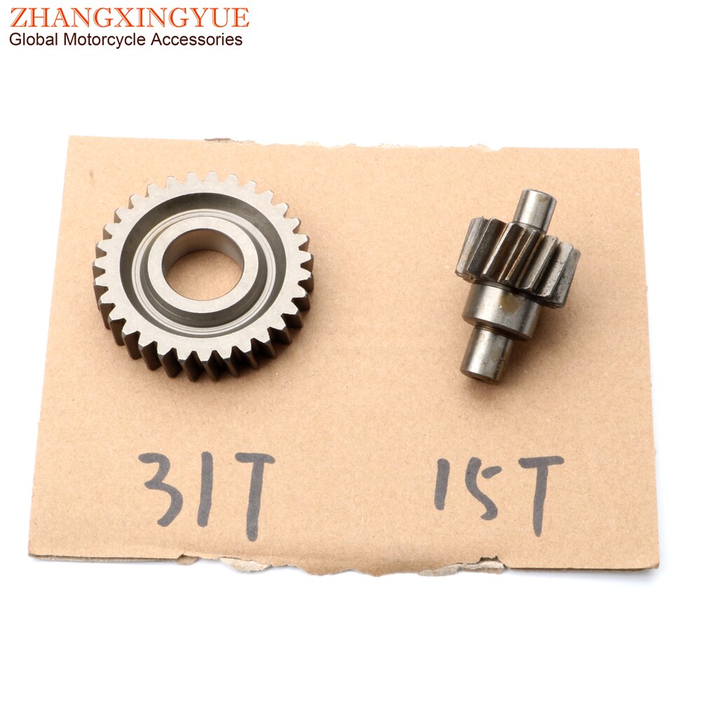 Scooter Final Drive Gear 31T/15T 17T 34T/13T 14T Voor Mbk booster 50 Flipper Forte Machg Nitro Ovetto Sorriso Stunt 50cc 2T