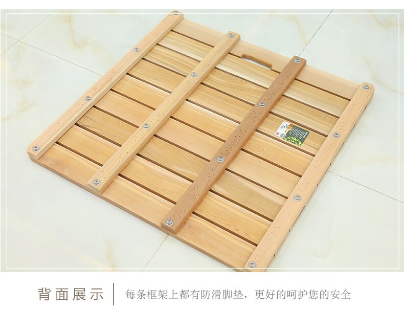 Custom badkamer houten vloer douche antislip houten vloer mat anti-corrosie hout pedaal water pad bad houten mat