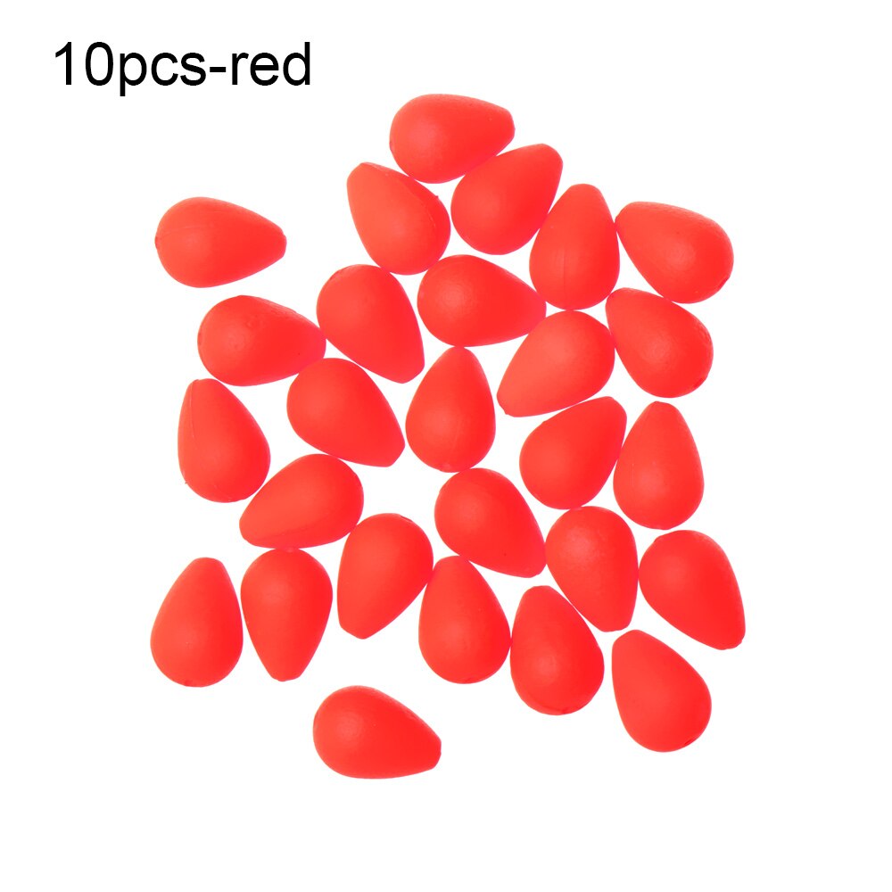 Matériel de pêche à queue flottante mobile 10/50/100 pièces, haricots sensibles accrocheurs, haricots visibles rouge/jaune: 10pcs-red