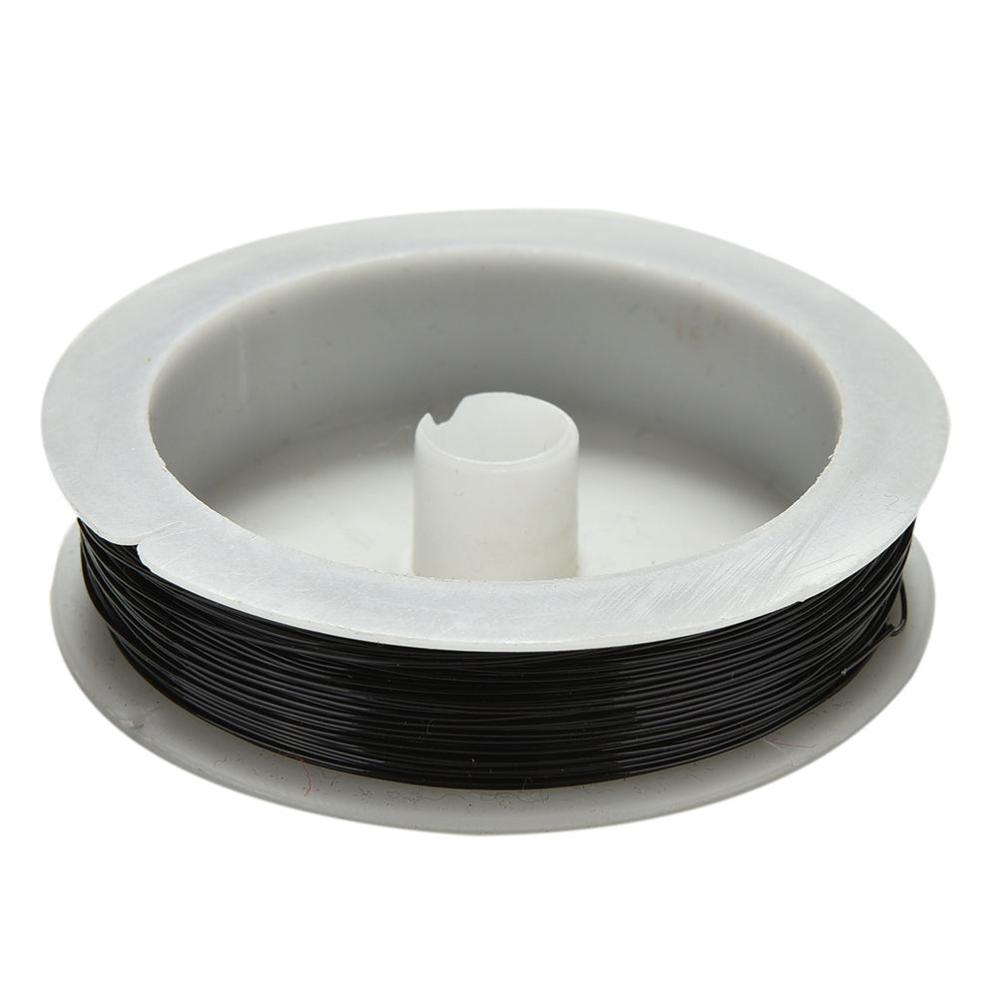 Fil artisanal en fer 0.5mm 40m | Bobine de mm, fil métallique doux pour bricolage de bijoux, guirlande de fleurs décoratives/aiguille à aiguille: Black