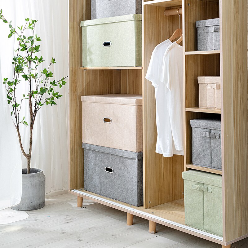 5 Sizes Cube Non-Woven Folding Storage Box For Toys Fabric Storage Bins With Lid Home Bedroom Closet Office Nursery Organizer