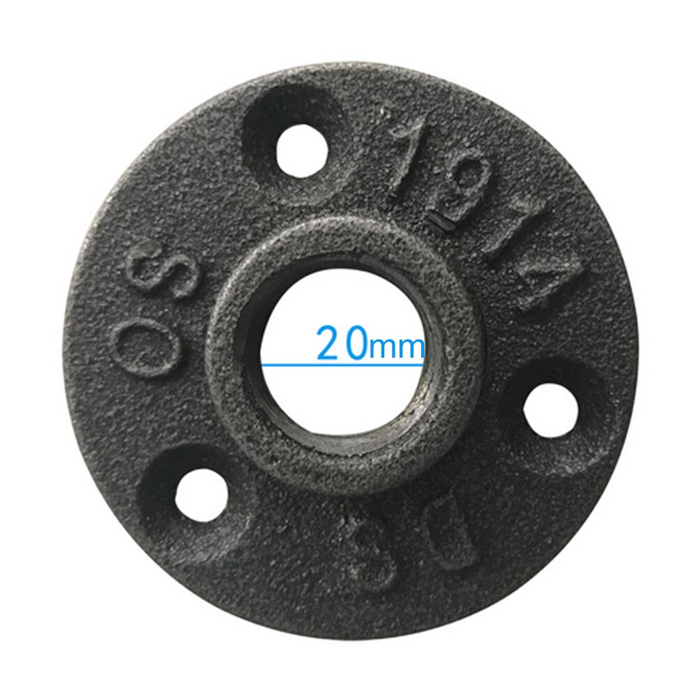DN15 SN20 3-Holes Thread Flange Piece Malleable Iron Pipe Fittings Wall Mount Floor Antique 1/2",3/4" Hardware Tool