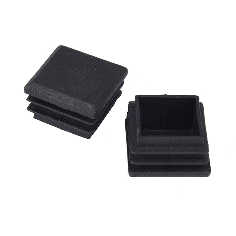 10 Pcs Black Plastic Square Tube Inserts End Blanking Cap 25mm x 25mm: Default Title