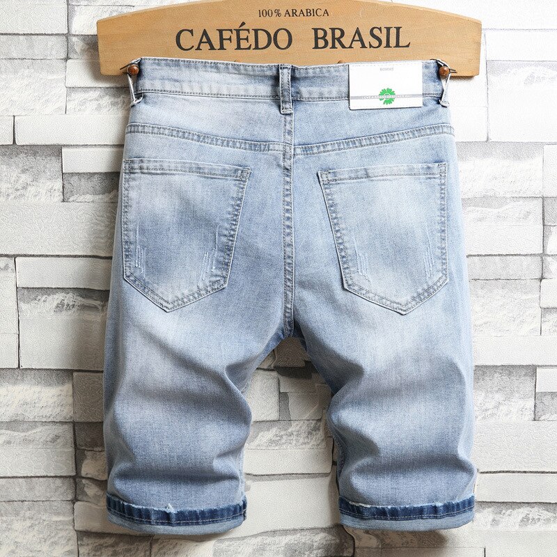 Loose plus size trend summer five-point pants overalls denim shorts men's jeans