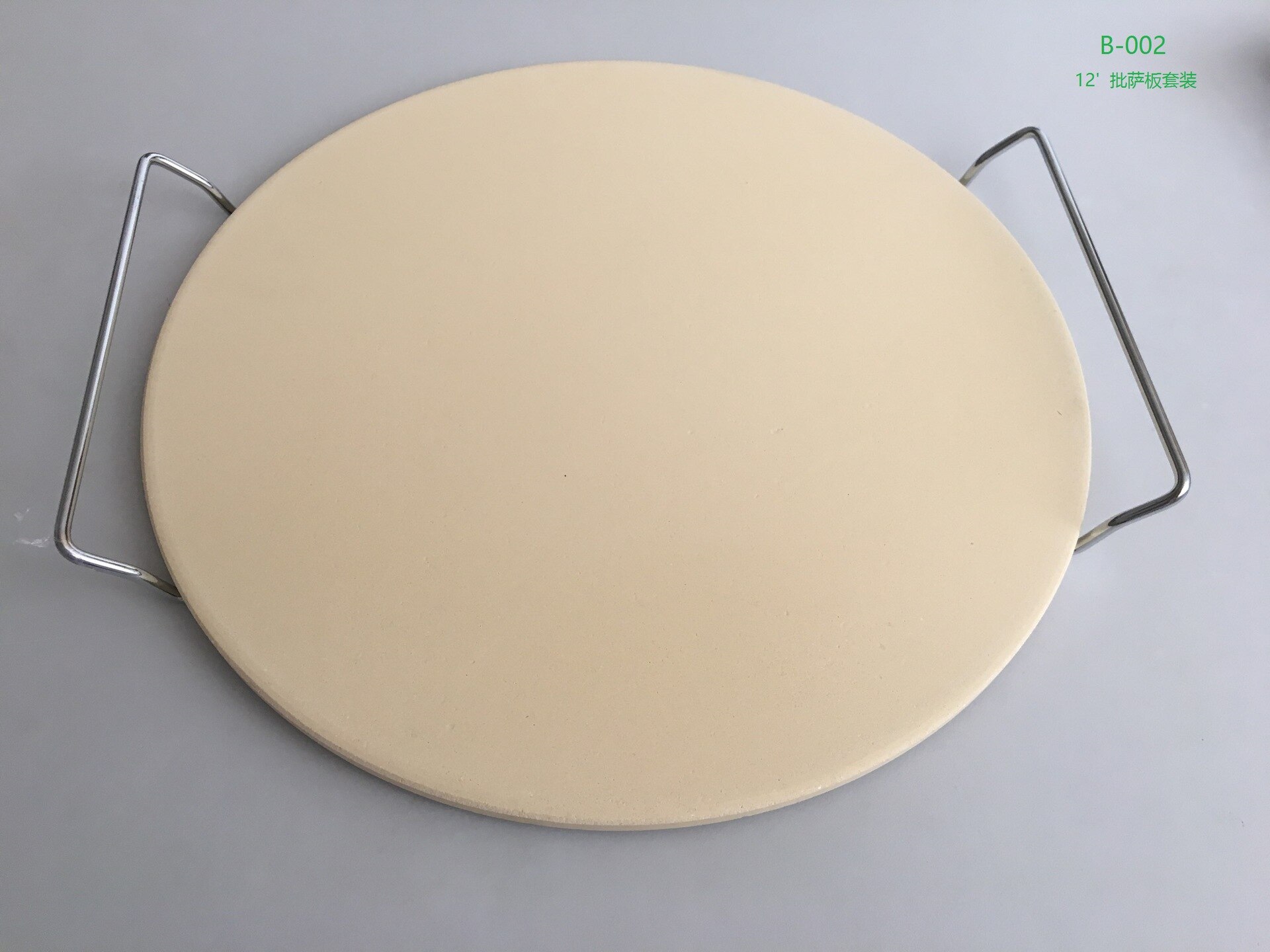 9/11/12/13/15'' Pizza Stone Board with Steel Handle Round Fire-resistant Ceramic Insulation Plate Pizza Pan 9 Inch Pizza Stone