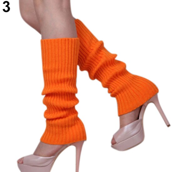 Frauen Bein Wärmer Solide Süssigkeit Farbe betroffen Winter Beinlinge verlieren Stil Stiefel Socken: Orange