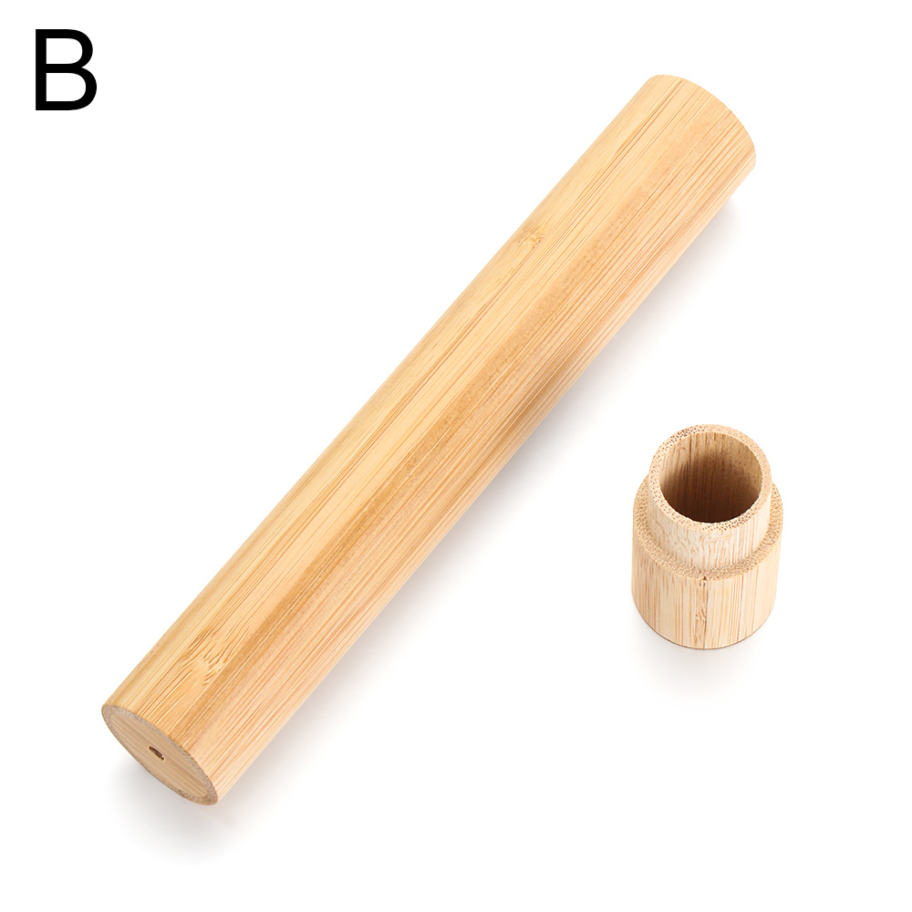 1PC Eco-Friendly Toothbrush Case Nature Bamboo Toothbrush Tube Adult Health Oral Hygiene Travel Portable Toothbrush Holder: Adult B