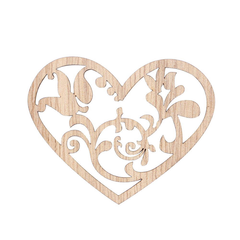 10 Pcs Carving Hollow Heart Pattern Wood DIY Crafts Scrapbooking Painting Collection Craft Handmade DIY Home Decoration: C