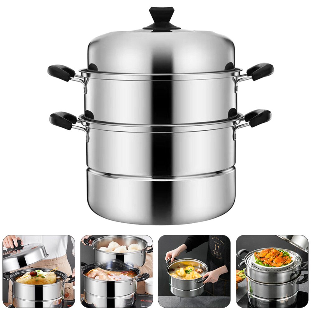 1pc Stainless Steel Steamer Multifunctional Steam Pot for Home Restaurant Hotel: Assorted Color