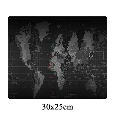 Grote xl gaming muismat met wereldkaart, afsluitbare rand, antislip voor computer, grote gaming muismat, rubberen notebook, toetsenbord, bureaumat: 3025cm