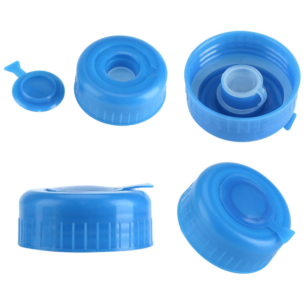 5Pcs Blue Gallon Drinking Water Bottle Bucket Screw On Cap Replacement Anti Splash Lid Reusable Caps Top Thread Kitchen Supplies