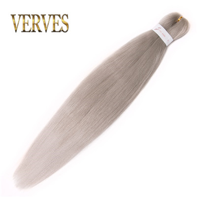 VERVES-Extensions de tresses Jumbo, 26 pouces, tresses synthétiques ombrées et 100 et g/pièce, tresses en Fiber résistantes à la chaleur: # Argent Gris