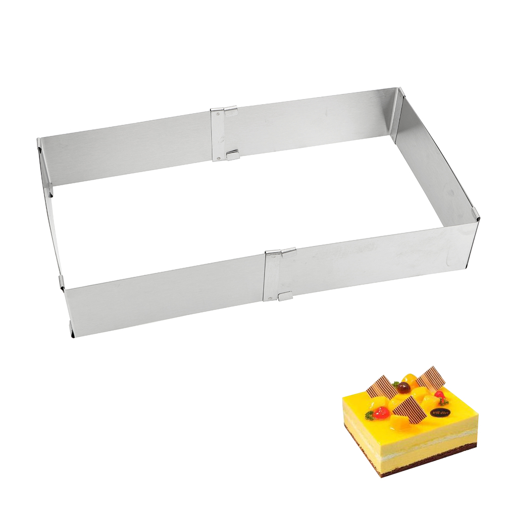 Dessert Bakgereedschap Cake Gereedschap Verstelbare Mousse Ring Diy Cake Decoreren Mal Vierkant Cakevorm Bakvormen Roestvrij Staal