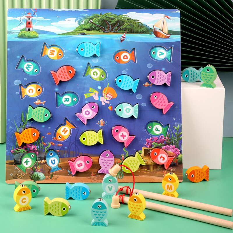 Magnetische Fishing Game Speelgoed Magnetische Alfanumerieke Cognitieve Puzzel Kinderen Vroege Onderwijs Ouder Kind Speelgoed