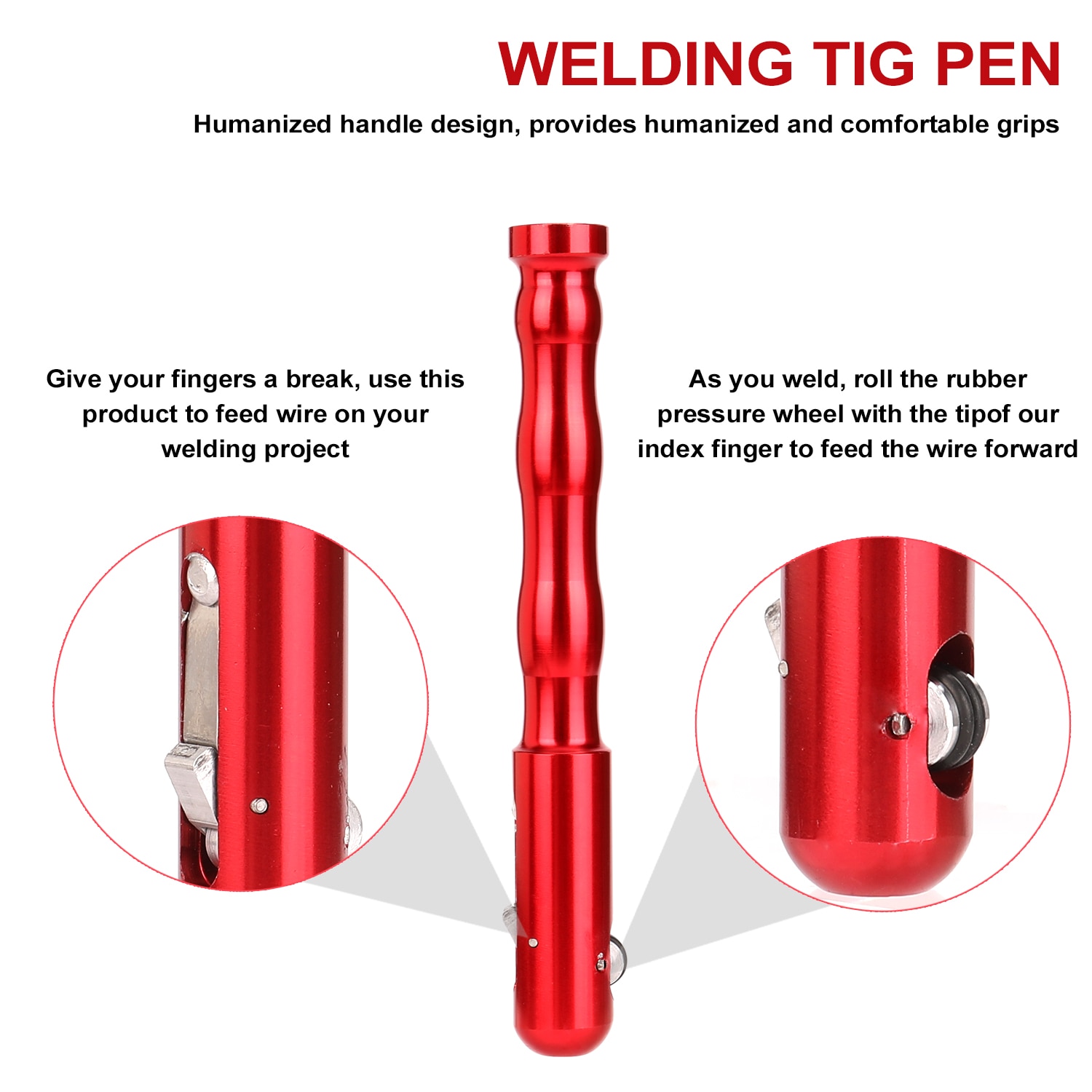 Svejsning tig pen finger feeder rod holder fyldtråd pen til 1-3.2mm ledninger