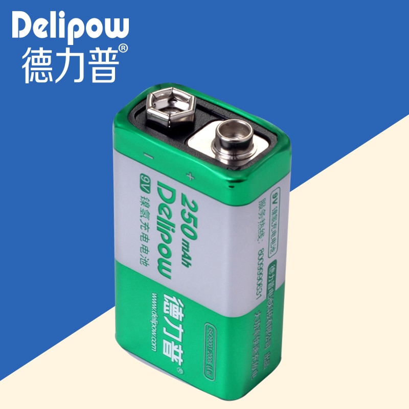 Delipow batterij 9 V echt grote capaciteit 9 negen volt oplaadbare batterij 250 Ma 9 volt batterij 9 V Oplaadbare ion Cell