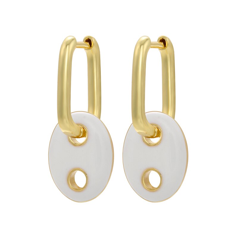 Zhukou Emaille Varken Neus Hoop Oorbellen Zomer Rijke Olieverfschilderij Kleur Vrouwen Kleine Hoepel Oorbellen Sieraden VE385