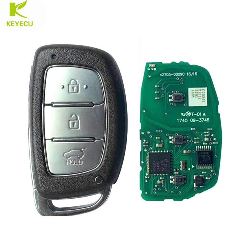 Keyecu Vervanging Smart Afstandsbediening Sleutelhanger 3 Knop Zender 433Mhz 8A Chip Voor Hyundai Sonata Sinds P/N: 95440-C3000