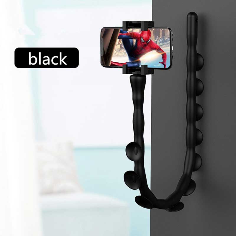 Rups Lui Beugel Mobiele Telefoon Beugel Worm Beugel Zuignap Ondersteuning Muur Houder: Black