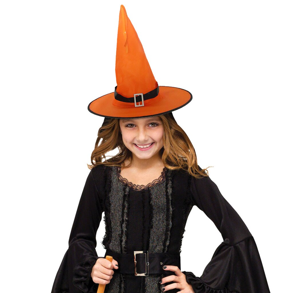 Halloween Funny Hat Prom Party Hat Decoration Strappy Hat Witch Hat Children Kids Hat#D3: Orange