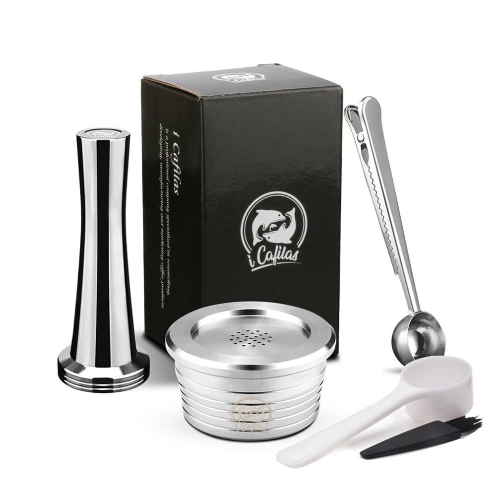 Stainless steel Refillable Coffee Capsule Pod Filter Dripper Tamper Compatible with DELTA Q/ Coffee Machine: Type 3