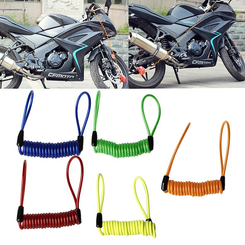 Bike Motorcycle Scooter Alarm Disc Lock Security Spring Reminder Cable Strong C45