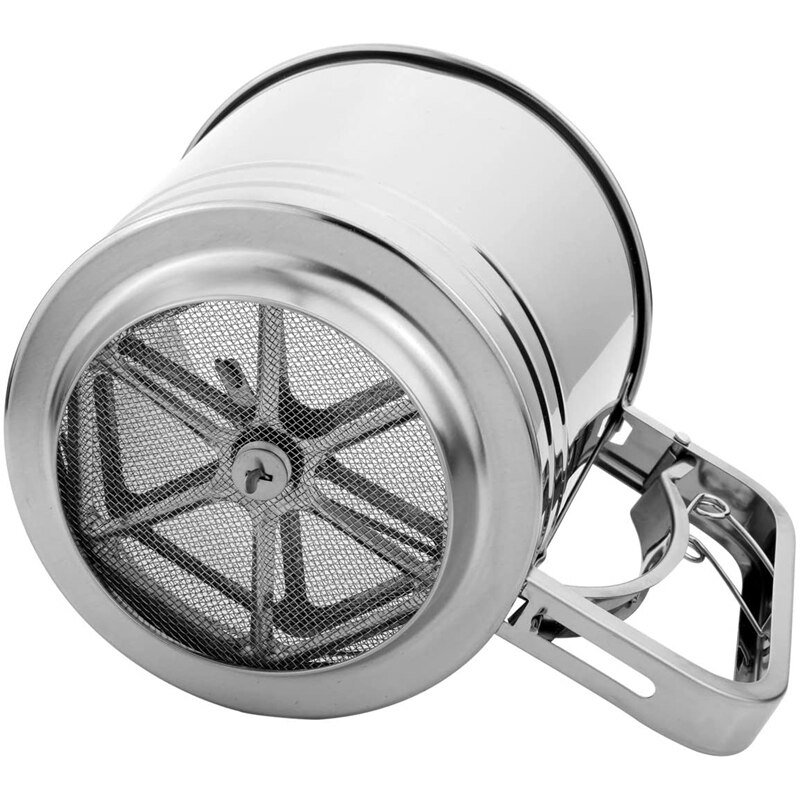 Handpressa fint nät mjölsikt-rostfritt stål -3 stycken-pulveriserade sockersifter diy bakverktyg