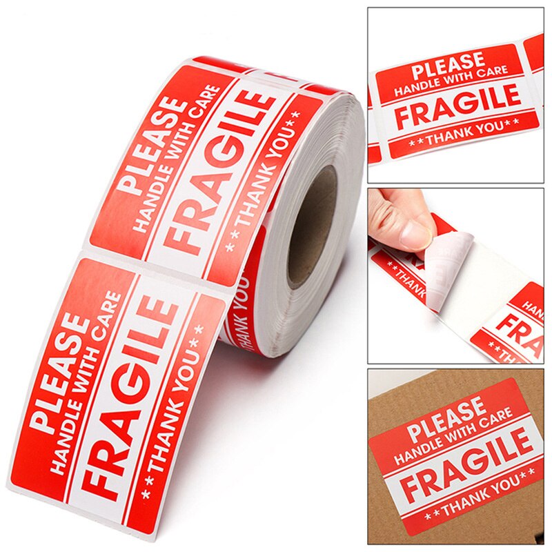 Étiquettes autocollantes anglais fragiles, 1000/500/250 pièces, articles à manipuler avec soin, avertissement, fournitures de bricolage