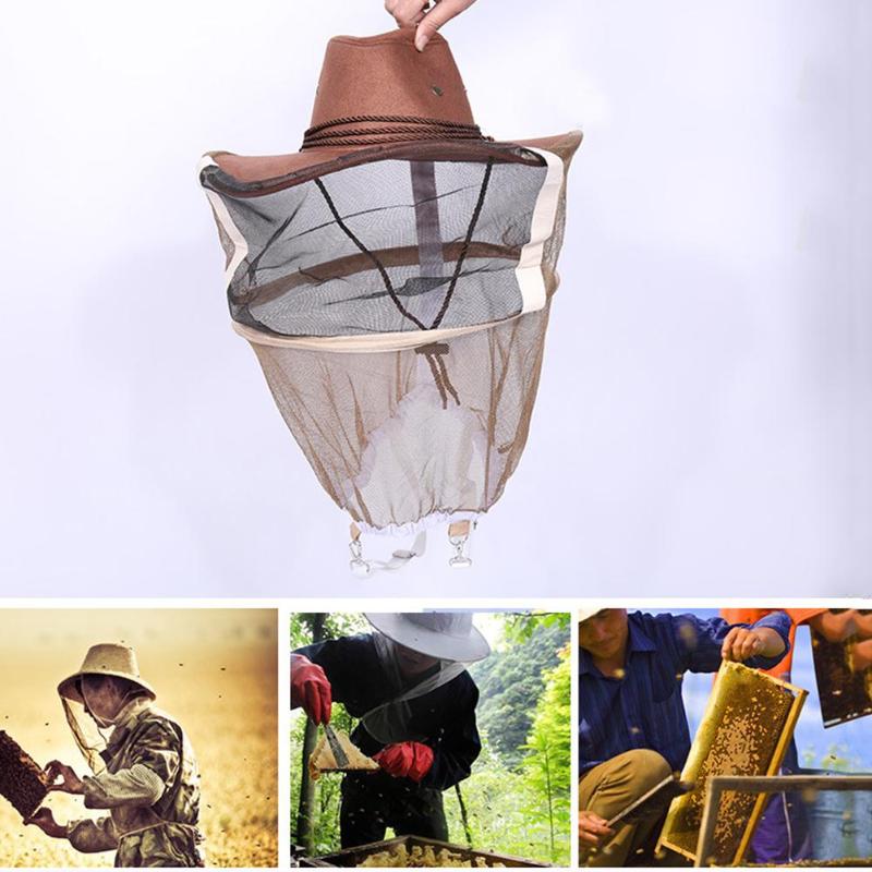 Chapeau de Cowboy pour apiculteur, voile de protection faciale, confortable, Anti-abeille