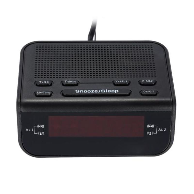 Digital Fm Alarm Clock Radio With Dual Alarm Sleep Timer Led Red Time Display Sz