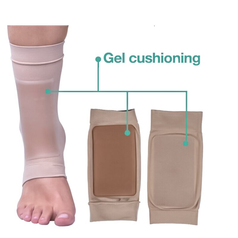 2 Stuks Gewatteerde Skate Sokken Elastische Gel Bandage Mouw Beschermen Voorkant van Voet en Scheen Voor Hockey Schaatsen Paardrijden en Hoge Laarzen