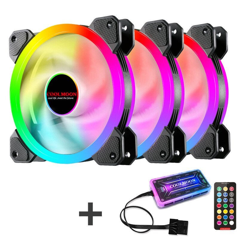 PC Desktop Computer Case Fan 120 mm Cooling Cooler Adjustable RGB Led 12V Mute Ventilador DC ARGB Fans Adjust Speed Aura Sync: 3IN1