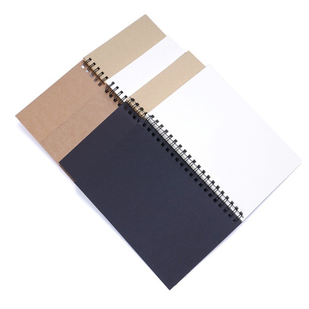 Retro Spiral Bound Coil Sketch Book Blank Paper Art Graffiti Notebook Stationery