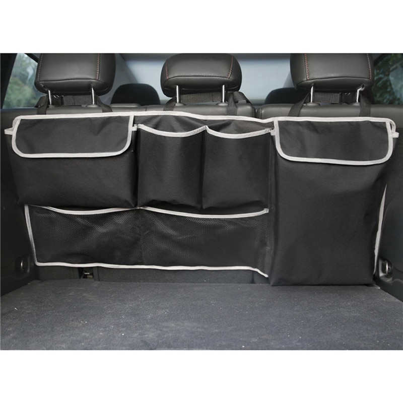 Car Trunk Organizer Back Seat Storage Box Bag 100cm Oxford Car Multi-Function Bag Black: Default Title