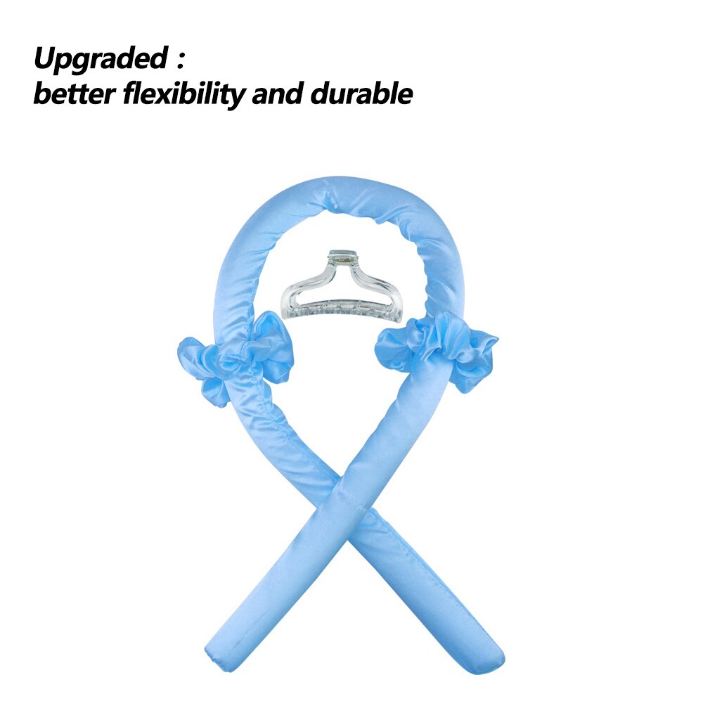 Wysokiej jakości jedwab pianka Curling Rod z klipsem miękka opaska nieopalany loki spania wstążka wałki do włosów narzędzia do stylizacji włosów DIY: Upgrade Blue