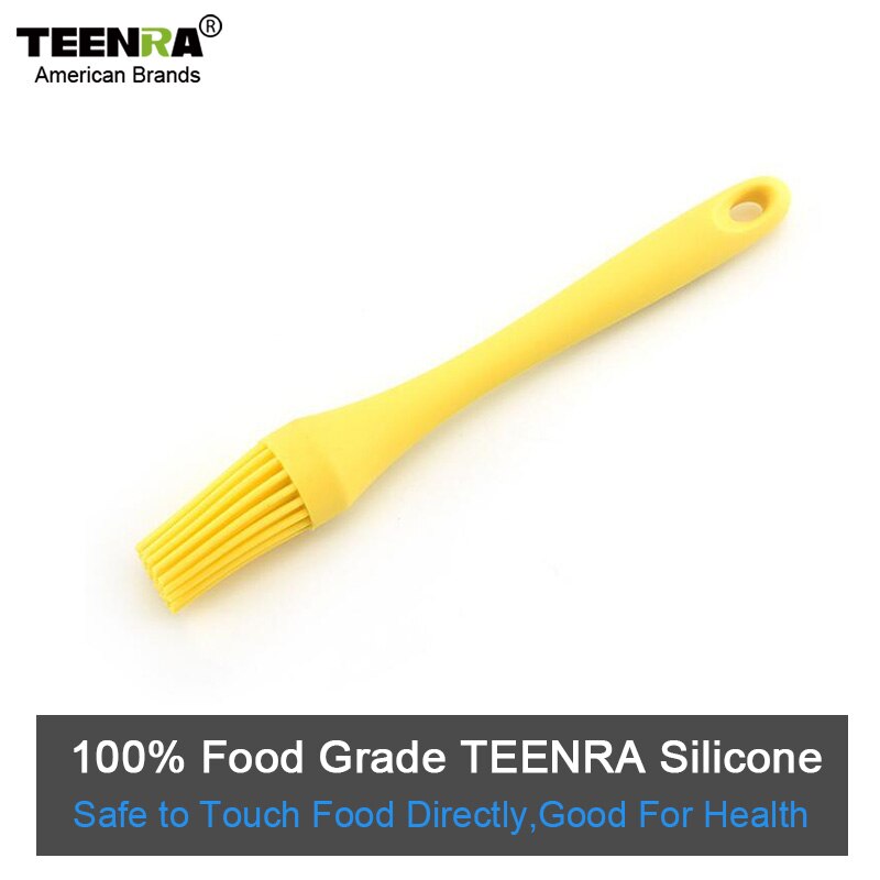 TEENRA – brosse à huile en Silicone résistant à la chaleur, outil de cuisine pour Barbecue à haute température, pour pain et beurre, 1 pièce: Yellow