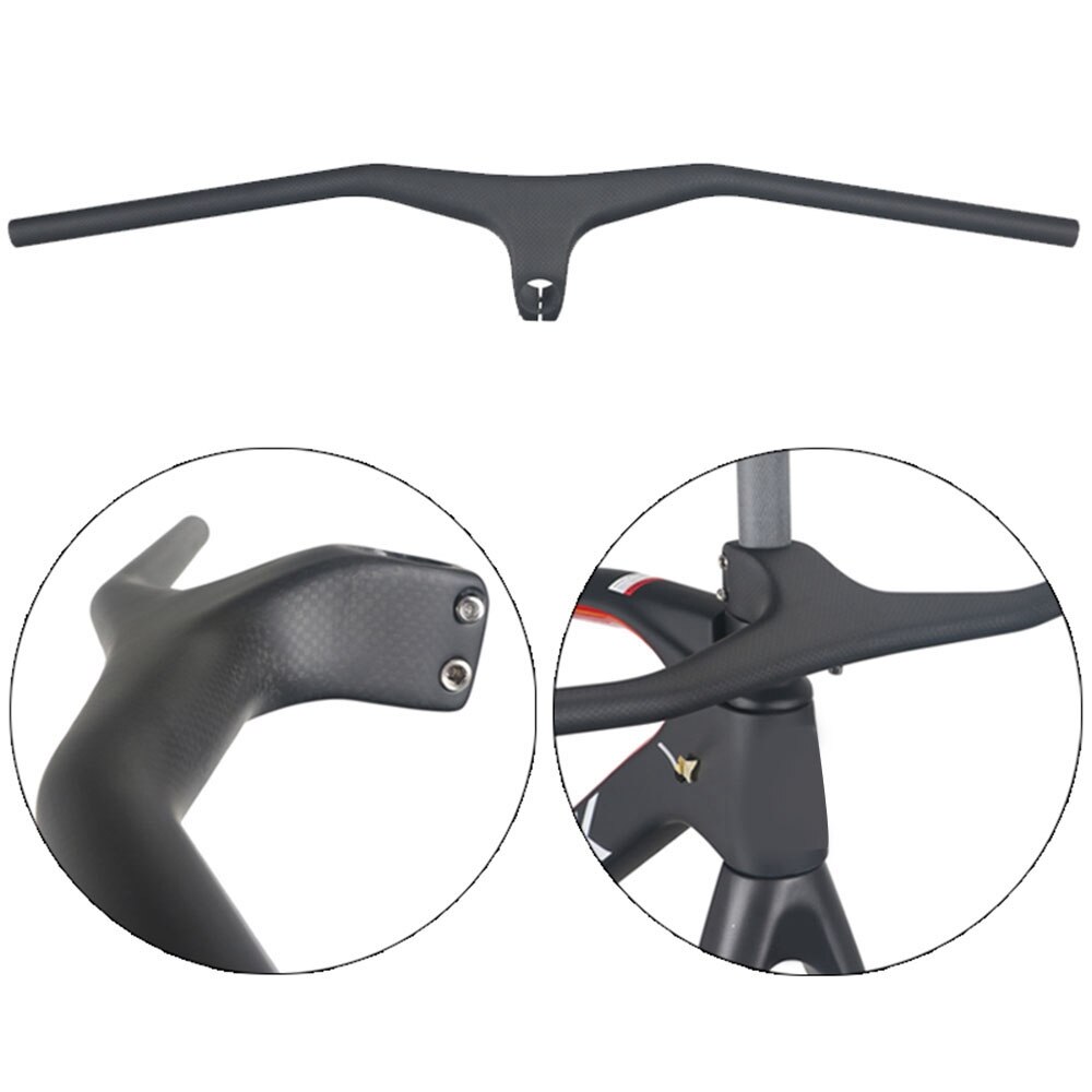 Toseek Volle Kohlenstoff Faser Fahrrad Lenker-Förmigen Mtb Lenker Mit-17 Grad Stengel 3K matt Fahrrad griff Bar