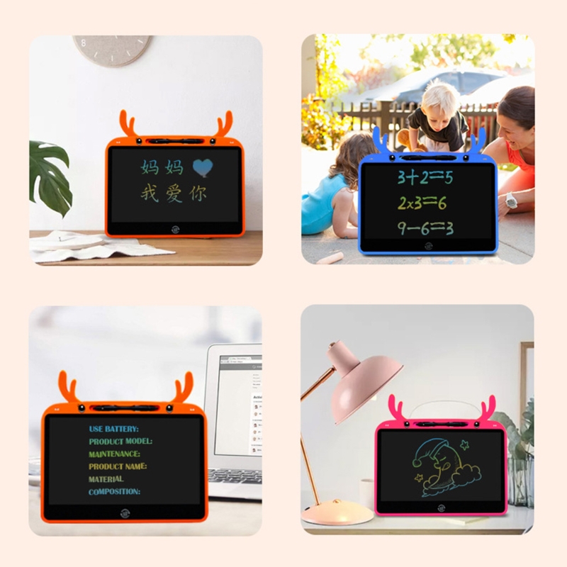 P8DC Cartoon Children&#39;s Drawing Pad Christmas Elk Graffiti Handwriting Board Electronic Pad Light Kids Cartoon Elk