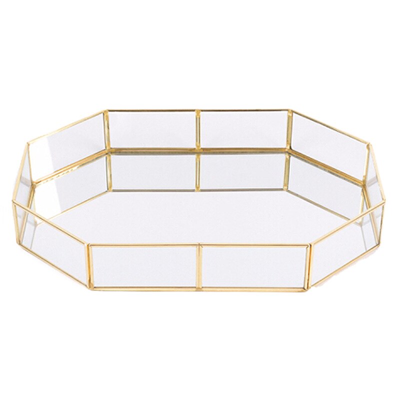 nordisch Stil Glas Kupfer Geometrie Lagerung Körbe Kasten Einfachheit Stil Startseite Organizer Für Schmuck Halskette Organizer