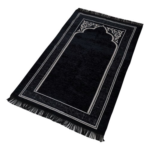 Tapis de prière musulman de voyage, boîte B, avec sac de transport, en Polyester, Portable, 70x110cm: Dark Blue
