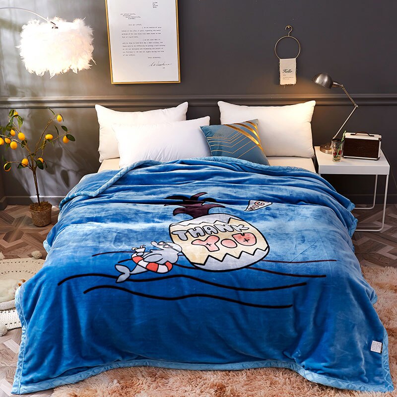 Cartoon Double-Side Winter Dikke Raschel Dekens Kids Adult Leuke Bed Spread Super Zachte Worp Deken: 05