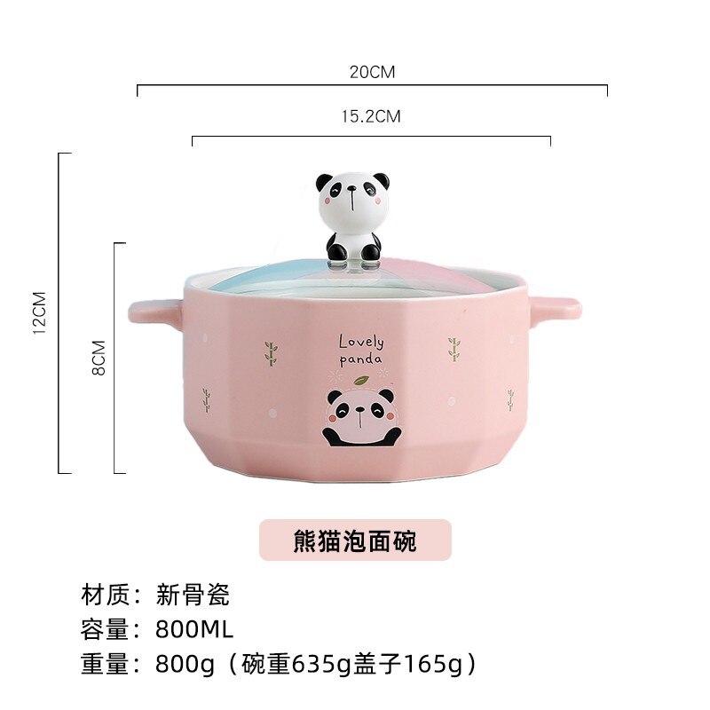 Ceramic Bowl Cute Ramen Instant Noodle Instant Bowl Cup Kawaii Japanese Kids Lunch Bento Box With Tableware Container: B
