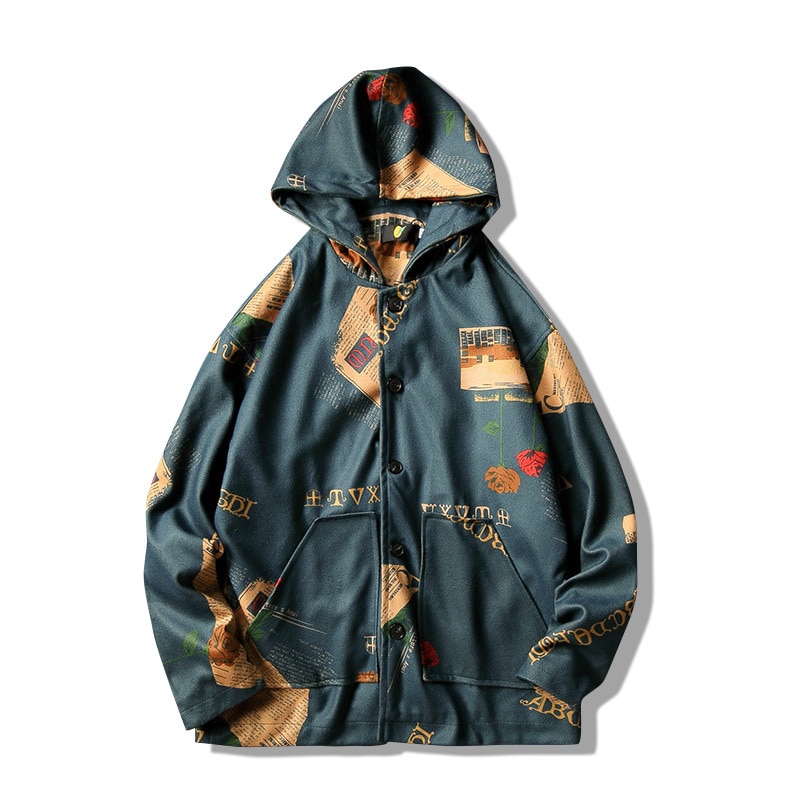 Män casual jackor med luva herr streetwear bomberjacka tryck vindjacka manliga koreanska ytterkläder höstkappor väst homme ,za228