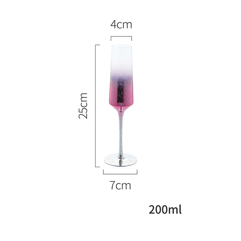 Color Starry Sky Pink Goblet Crystal Champagne Glass Wedding Wine Glass Party Nordic Home Cocktail Glass: C 200ml