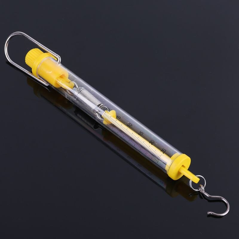 Newton force meter Max Capacity 25N Plastic Tubular Spring Scale Dual Scale Labeled for Physical Experiment K43C