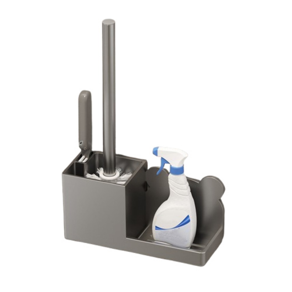 Nail-free Toilet Brush Holder Rack Durable No Punching Floor Toilet Cleaning Tool Nylon Bristles Long Handle: VIOLET/紫罗兰
